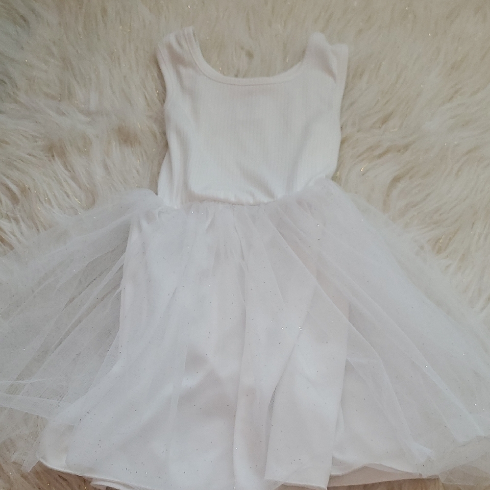 White Tulle Sparkle Girls Dress